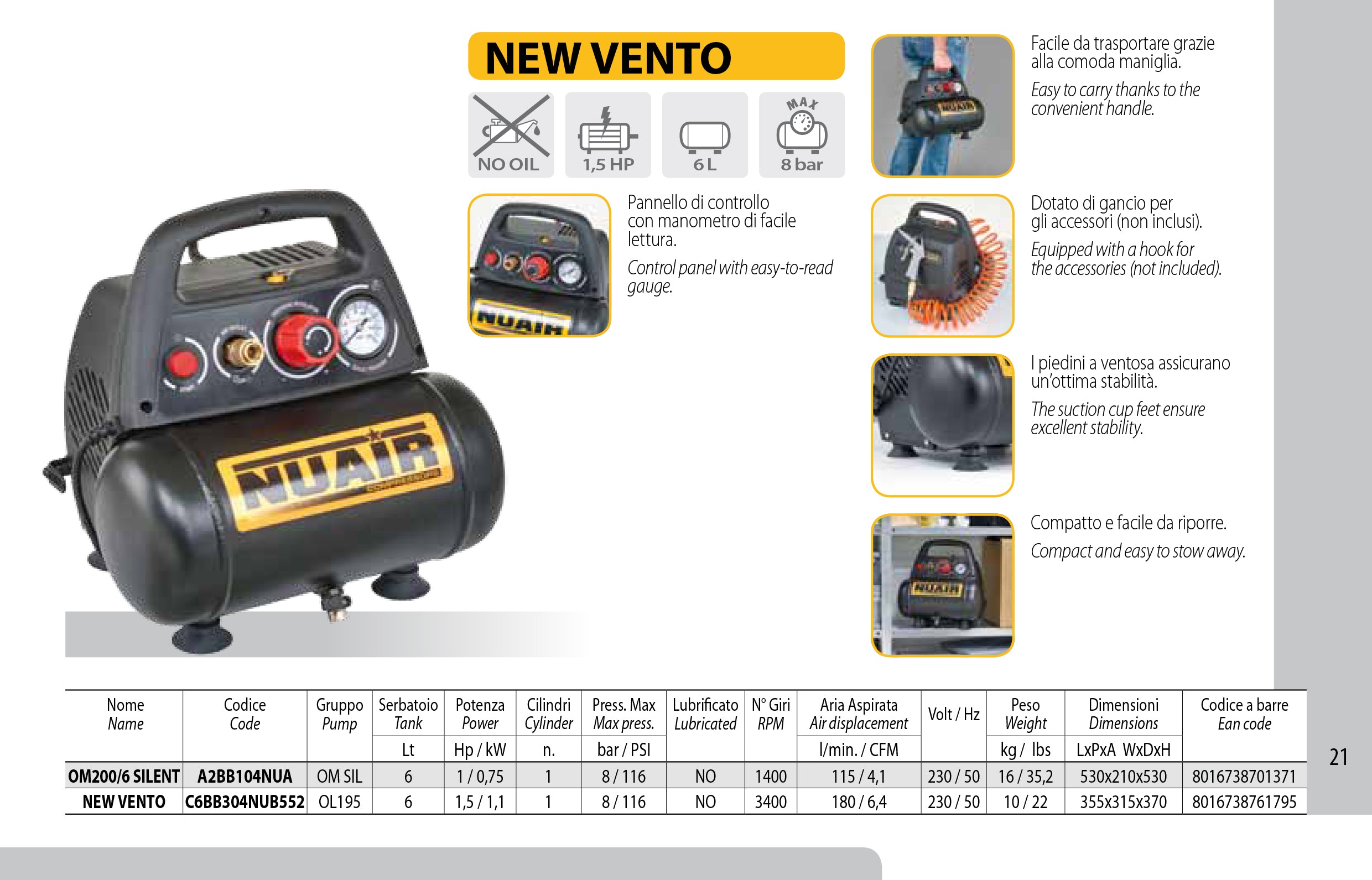 COMPRESSORE NEW VENTO C6BB304NUB552 NUAIR